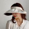Sunscreen vinyl shell hat women's UV protection sun hat summer empty top face small sun hat beach hat