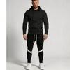 Mens Winter Casual Tracksuit Hooded Sweatshirt Pants Set Outdoor Sportswear Two-Piece