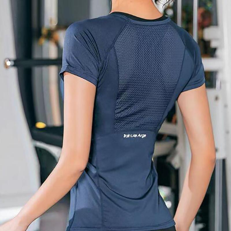 Women Yoga Top Seamless Fitness Tshirt Short Sleeve Sport Shirt Gym Running Active Wear Workout Clothes Breathable Quick Dry Comfortable Femme