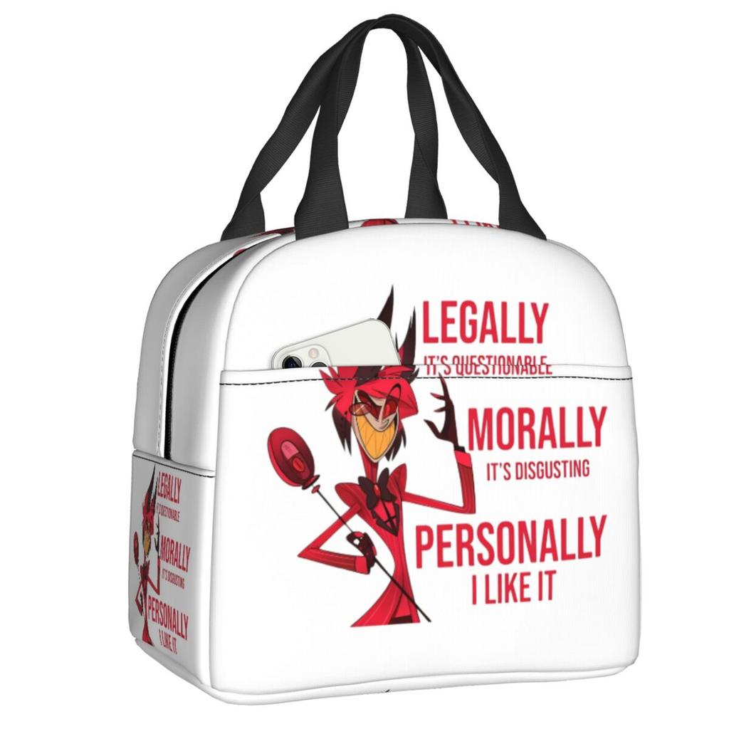Custom Hazbins TV Show Animation Hotel Lunch Bag Men Women Thermal Cooler Insulated Lunch Boxes for Kids School