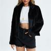 Coat Thick Furry Warm Jacket Parkas Women's 2022 Winter Fur Jacket Female Loose Faux Rabbit Fur Zip Hooded Thicken Short Fur