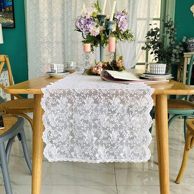 Amerikanische Spitze Tischdecke Lang Esstisch Läufer Sideboard Abdeckung Handtuch Teetischdecke TV-Schrank Tischdecke Kommodentuch Bettläufer