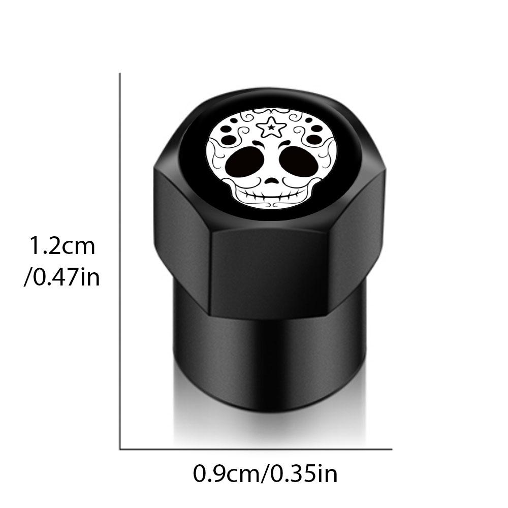 4 STKS Universele DIY Auto Wiel Band Luchtventiel Dopjes Steel Auto Stickers Voor Auto's Motor Auto Accessoires Decor Cadeau, Voor Schedel Stijl
