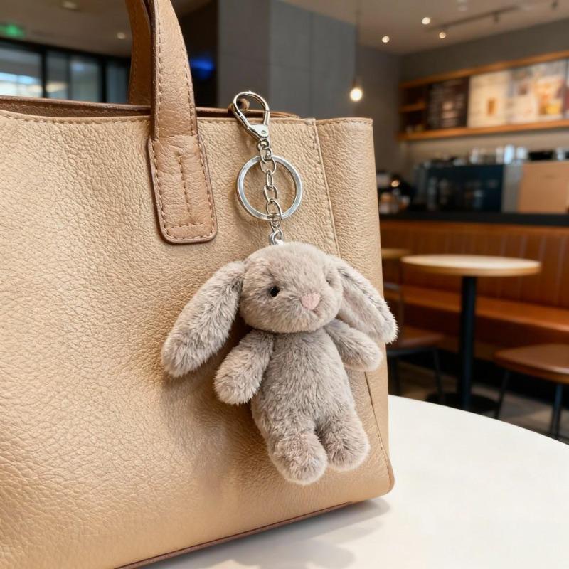 Porte-clés Peluche Lapin Kawaii Adorable pour Sacs à Dos et Sacs Ornement Suspendu Lapin Mignon, Peluche Douce Jouet Cadeau pour Filles