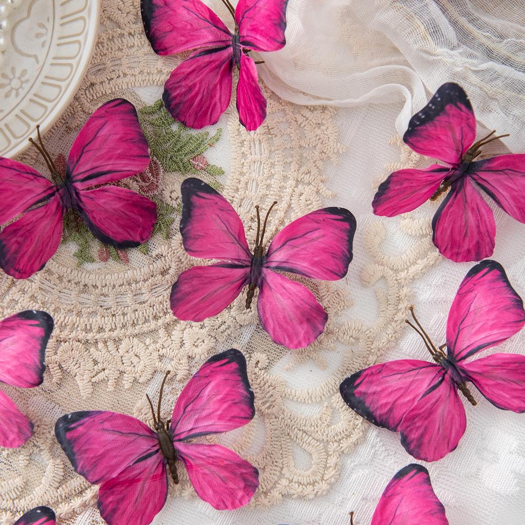 10/20PCS Artificial Fake Fluorescent Butterfly Home Room Decora Festival Wreaths Wedding Bridal Diy Accessories Headwear Brooch