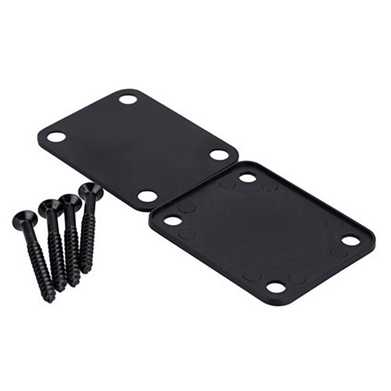 Guitar Neck Plate With Screws Square Neck Body Connection Steel Plate Gold Silver Black Retro Style Guitar Protector Suitable