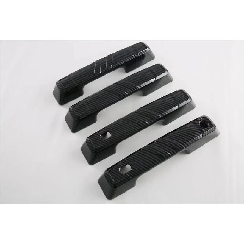 For Ford Bronco 2024 2025 Car Accessories Carbon fiber style Door Handle Cover With Smart Key Hole Catch Cap Trim Molding