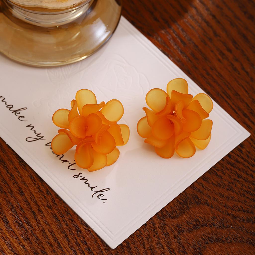 French Sweet Three-Dimensional Flower Ear Clips, Niche Temperament, High-End Earrings, Summer Fairy Small Fresh Earrings