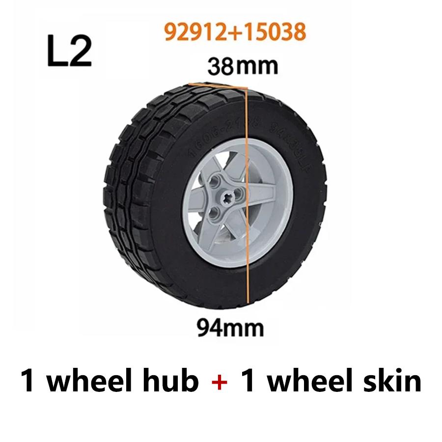 1Pcs Technical Tire & Wheel Hub Building Blocks Compatible with MOC Car Truck Parts