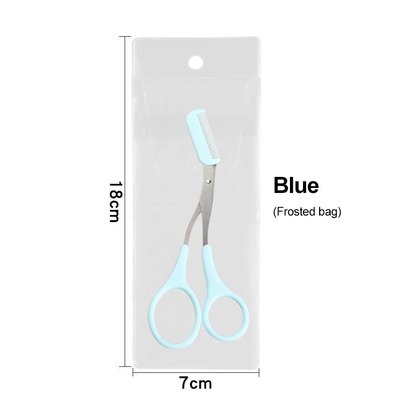 Eyebrow Trimmer Scissor With Comb Stainless Steel Scissors Eyebrow Hair Remover Clips Washable Removable Color Titanium