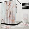 Marble Shower Curtain Set Creative Watercolor Ink Art Geometric Modern Bathroom Decor Floor Rug Bath Mats Toilet Lid Cover
