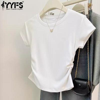 Women's Fashion Casual Summer Spring Solid Color Print Short Sleeve O-Neck Blouses & Shirts