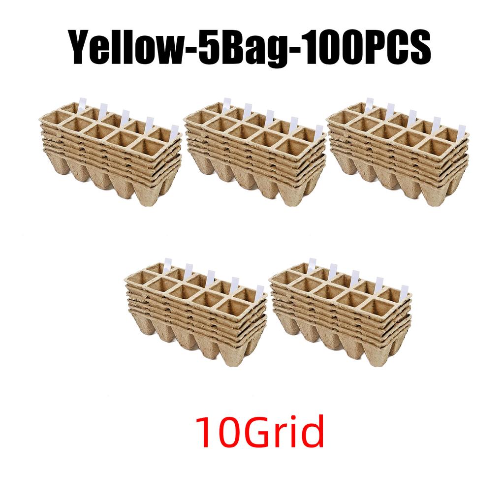 10Grids Cell Nursery Pots for Seedling Starter Tray Biodegradable Pulp Seedling Cup Garden Plant Seedling Germination Tool