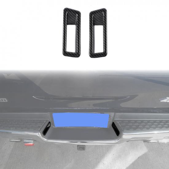 Carbon Fiber Rear License Light Plate Lamp Cover Trim For Dodge Ram 1500 2018+