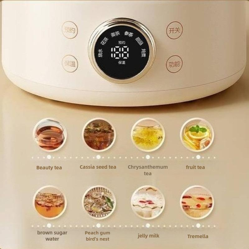 1L Całkowicie Szklany Dzielony Czajnik Zdrowotny Wielofunkcyjny Czajnik Elektryczny Gospodarstwa Domowego Butelka na Gorącą Wodę Garnek do Duszenia Mały Biurowy Czajnik do Herbaty