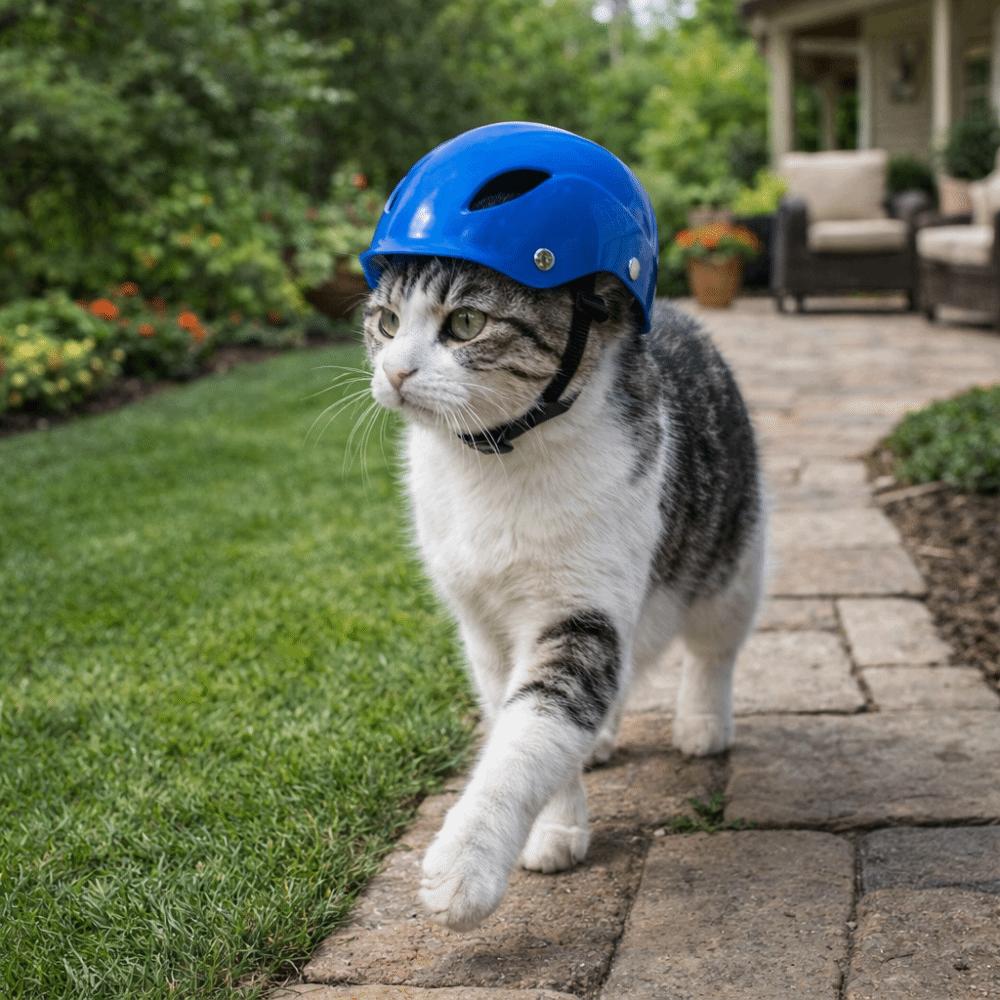 Solid Color Dog Helmet Adjustable Cat Locomotive Helmet Fashion Pet Head Protection  Traveling