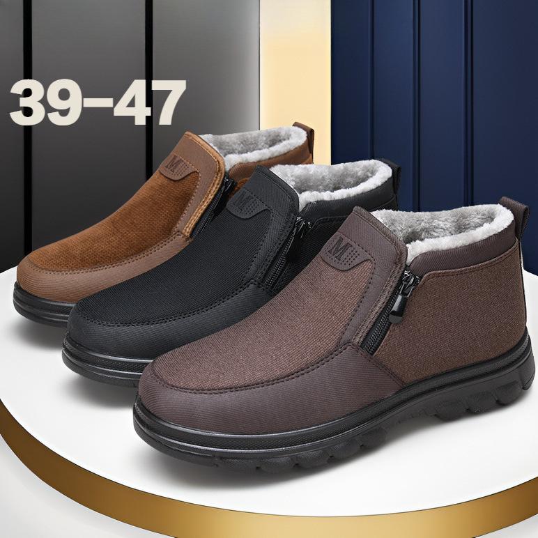 Men s Cotton Shoes Fleece Thick-soled Side Zipper Men s Casual Soft-soled Light-soled Dad Warm Shoes 39 2315₽