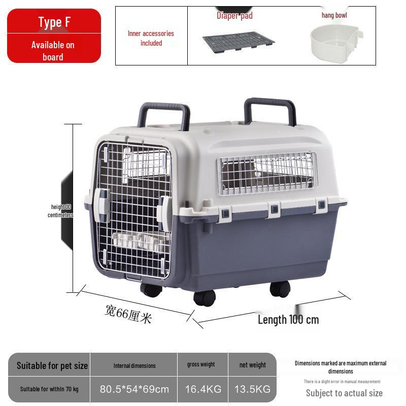 Portable Plastic Pet Carrier for Small/Medium Pets - Detachable Airline-Approved Transport Box