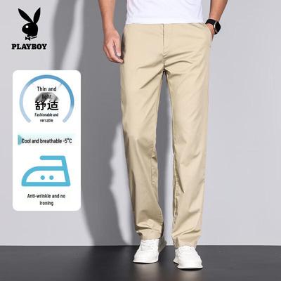 Men's Straight Fit Elastic Casual Pants