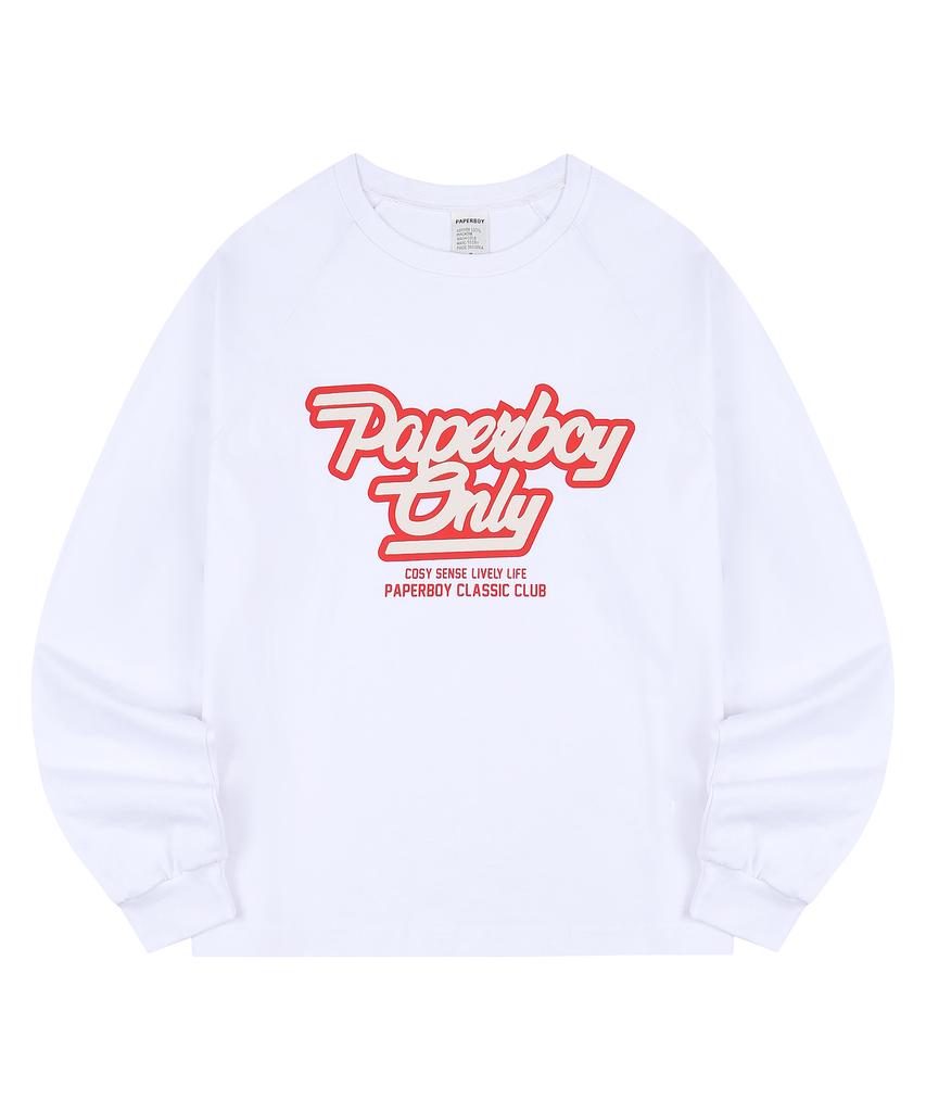 PAPERBOY Only Raglan Oversized Long Sleeve - White & Navy