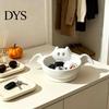 Desktop Organizer for Halloween Candy Bowl, Bat Shape Ceramic Serving Dish, Cute Party Treat Server Tabletop Decoration Snacks And Home Storage Themed
