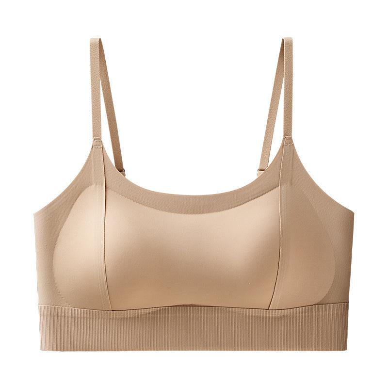 Cross Beauty Back Foundation Non-marking Underwear Women's Small Breasts Gather Breathable Ice Silk Fixed Cup Tube Top Bra Thin Summer