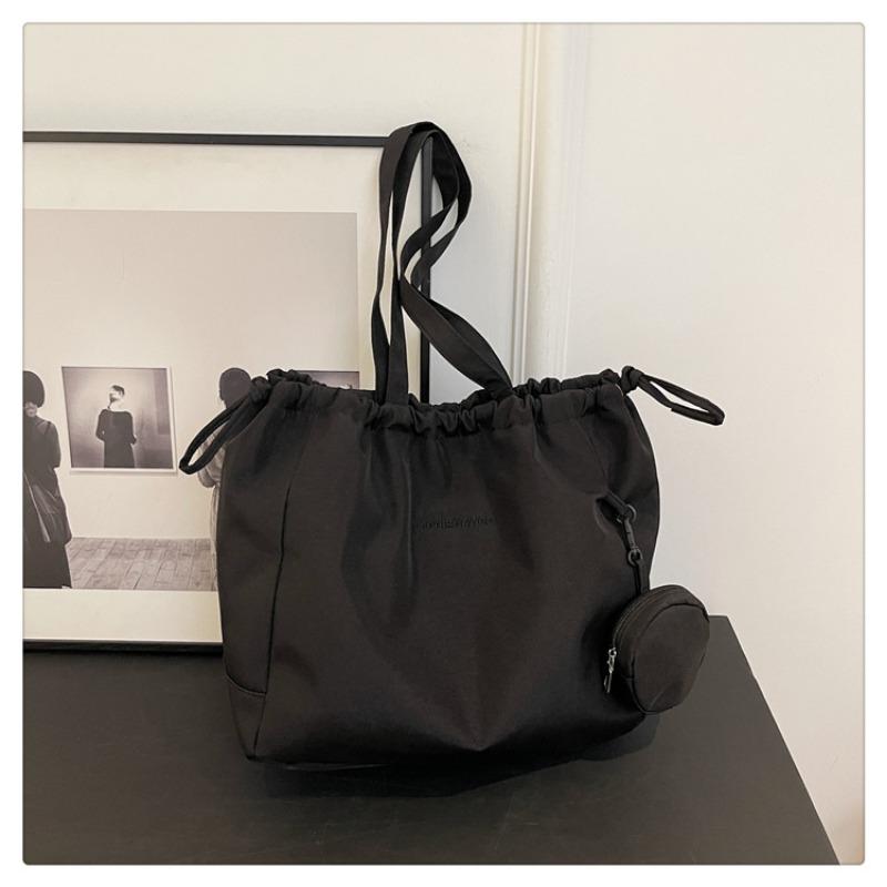 

Small fresh underarm women s bag large capacity solid color simple portable tote bag student class shoulder bag one size fits all