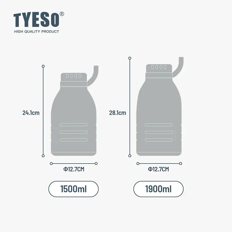 Tyeso 1500ML Stainless Steel Large Capacity Insulated Flask Outdoor Portable Sports Water Bottle with Convenient Buckle Hiking