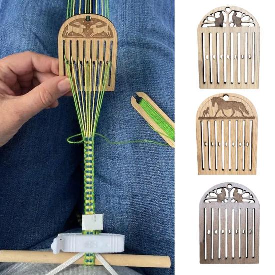 Rigid Heddle Backstrap Loom Kit Small Wooden Belt Weaving Tools Beginners Bracelets Bags Belts Camera Straps Bandweaving Shuttle Kit