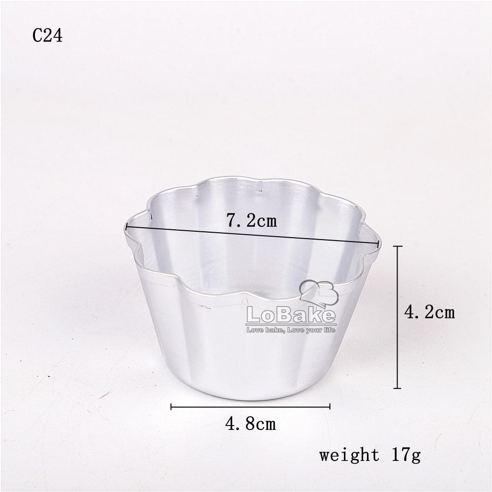 10pcs/lot Various Design Fluted Edge Wavy Flower Cup Boat Round Shape Aluminium Tart Mould Jelly Pudding Cup Cupcake Mold Baking