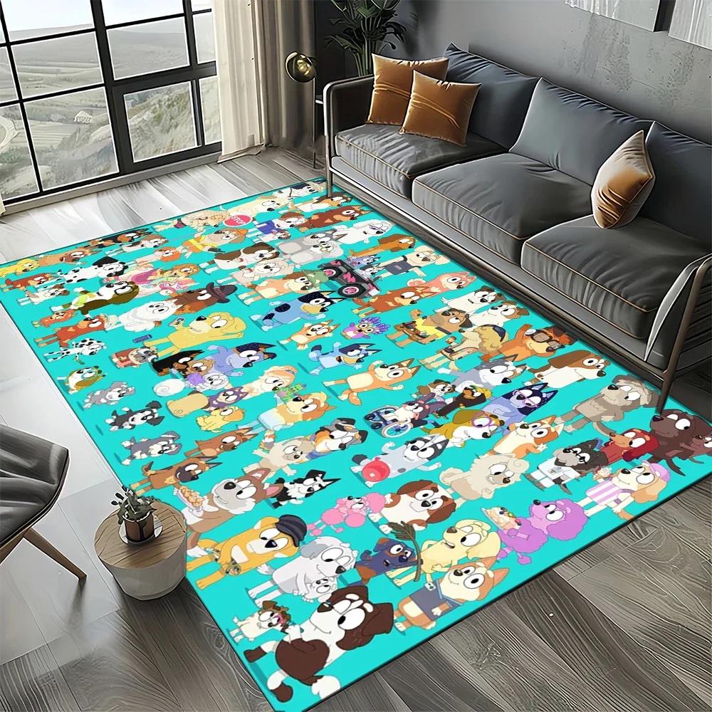 2025 New Style Bluey Family Cartoon Dog Carpet Rug for Living Room Bedroom Home Sofa Decoration,Kids Play Non-slip Floor Mat