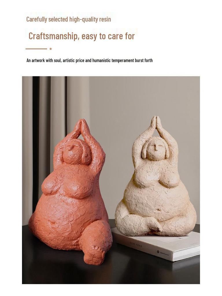 Abstract Yoga Sculpture: Elegant Curvy Woman Artwork for Home Decor
