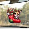 Świąteczne ozdoby reniferów płaskie akrylowe zawieszki na lusterko samochodowe świąteczne dekoracje domowe na choinkę