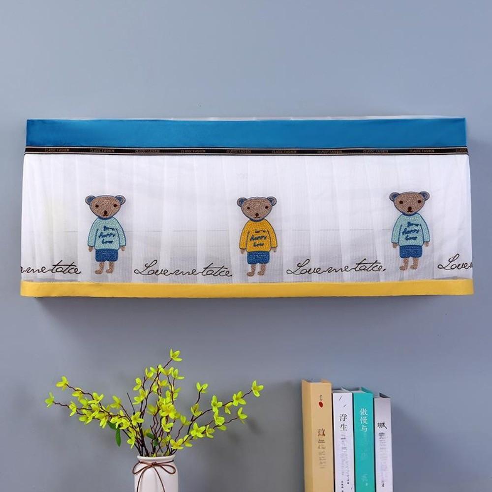 Wall Mounted Air Conditioner Dust Cover Anti-dust Portable Protective Cover Washable Cartoon Bear Print AC Covers Household