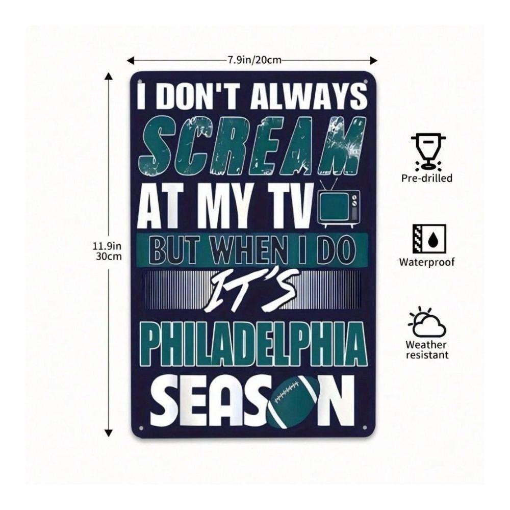 Vintage Philadelphia Eagles Metal Sign, Wall Art Poster for Bar & Fan Gift