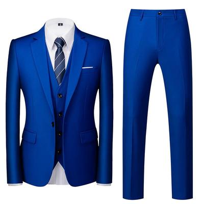 Herren Business Casual Anzug Anzug Hochzeit Bräutigam Einknopf Anzug Jacke + Hose + Weste Dreiteiliger Anzug