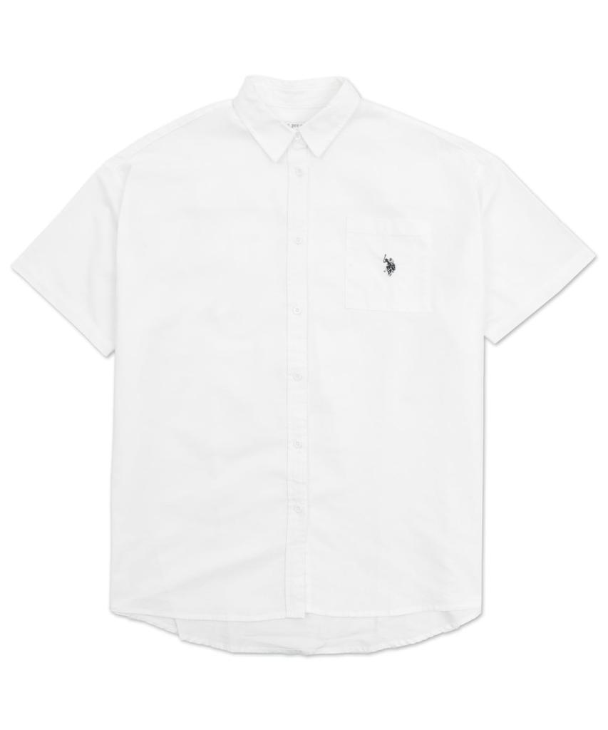 WEGO US POLO Short Sleeve Shirt with Embroidered Solid Perfect for and Size F Women's Custom-Made Color, Spring, Summer, Fall, (White)