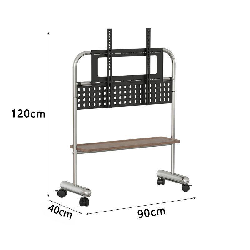 Stainless Steel Mobile TV Stand with Wheels for 43-75 Inch Screens, Ideal for Small Apartments, Bedrooms, and Living Rooms.