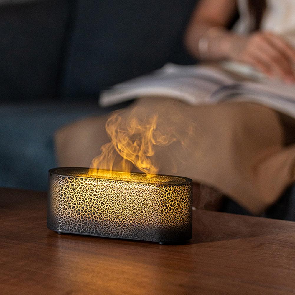 USB 7 Colorful Flame Aroma Diffuser Flame Essential Oil Diffuser Flame Aromatherapy Essential Oil Diffuser for Home Room Office