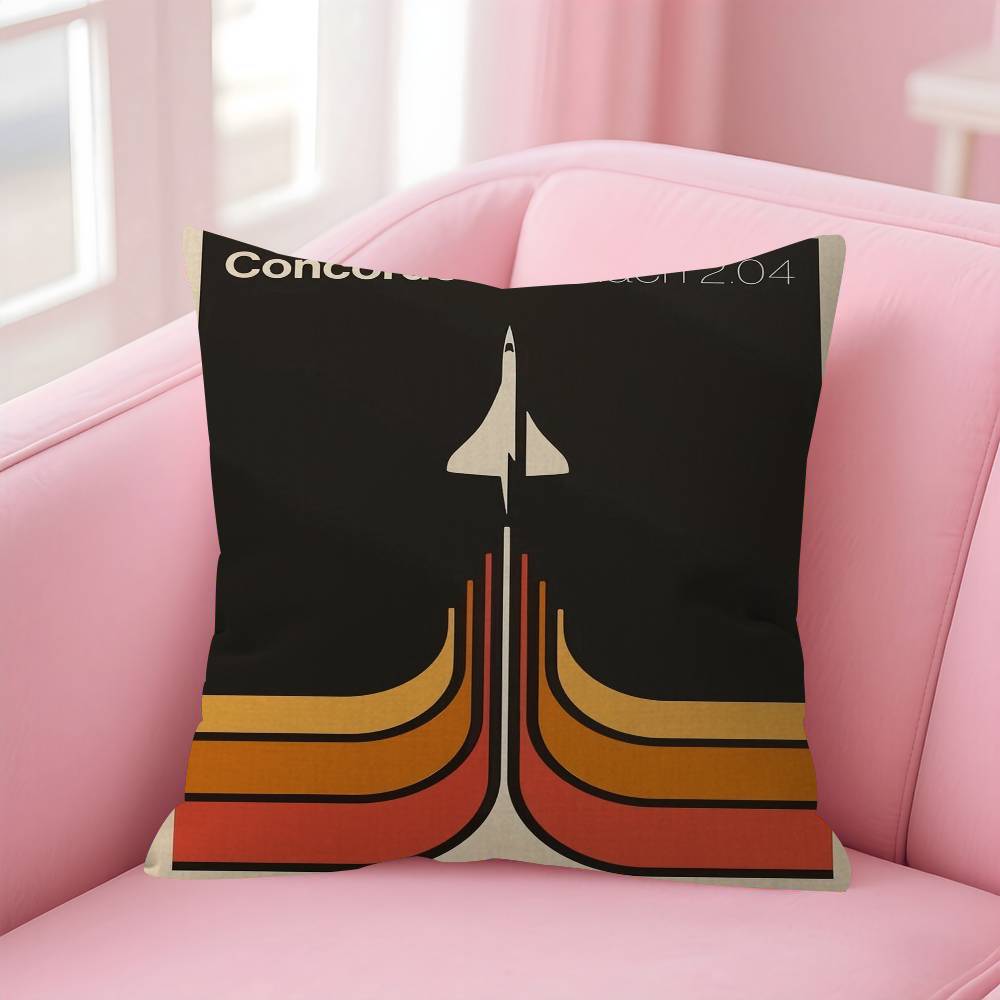 Minimalist Iconic Aviation Supersonic Cushion Cover Car Throw Pillow Case For Sofa Car Christmas Gift 40X40Cm 45X45Cm