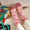 Half-fleece Socks, Winter Fleece Thickening and Warmth, Coral Fleece Socks, Cartoon Cute Floor Socks, Sleep Socks