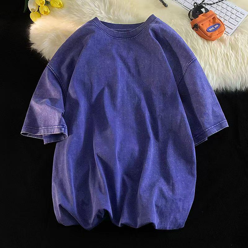 Retro Distressed 300g Unisex Loose Fit Drop Shoulder Tee