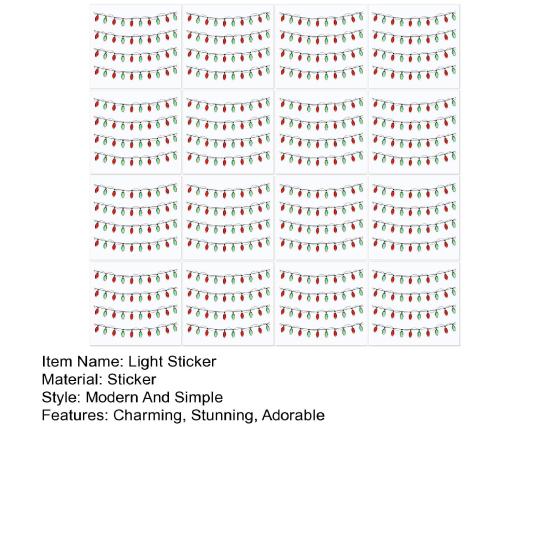 Christmas Lights Stickers for Crafts 3D Gem Border Dimensional Sticker Christmas Light