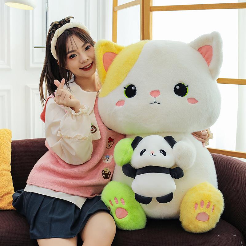 Cute meow bear plush toy children sleeping pillow ring exchange doll girl birthday gift