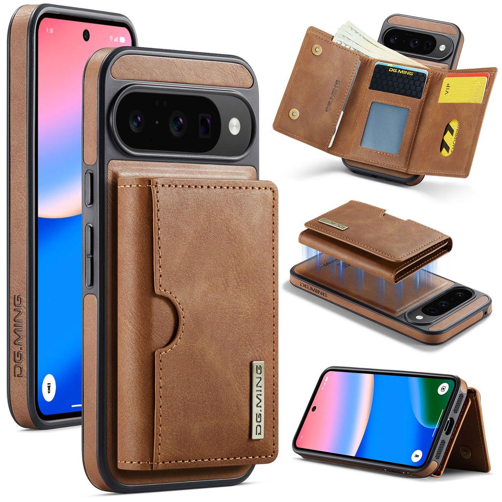 DG.MING M6 Series For Google Pixel 10/10 Pro Case Magnetic Wallet PU + PC + TPU Phone Cover