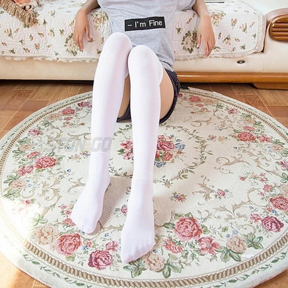 1Pair Women Over Knee High Socks 5 Colors Stockings for Shopping Dating Dance Cosplay College Style Long Socks for Women