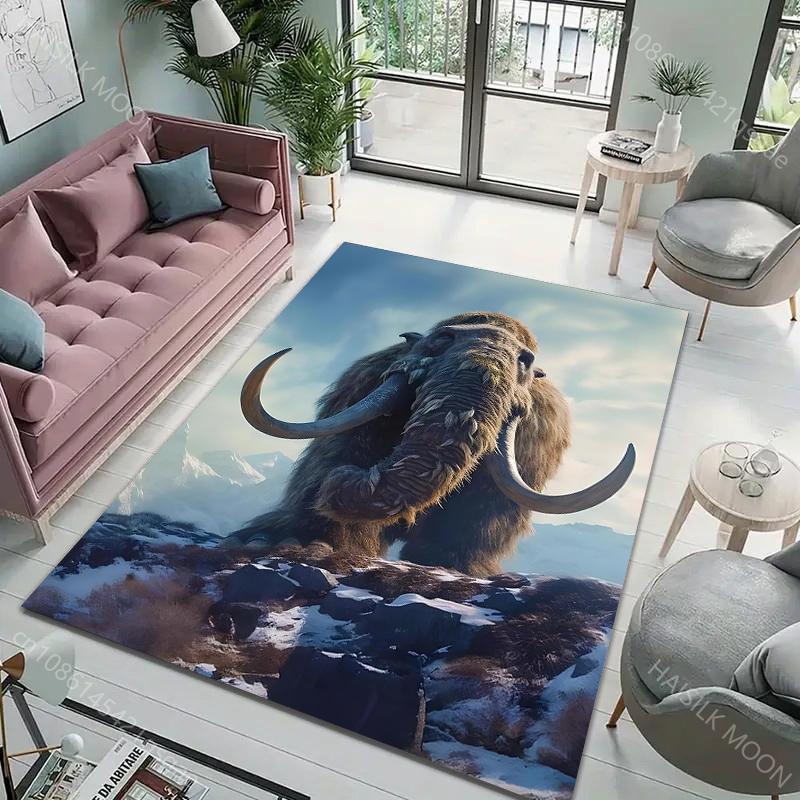 Multi-Size Mammoth Pattern Carpet for Living Room Bedroom Sofa Home Decor Non-slip Floor Mat Large Size Luxury Gift