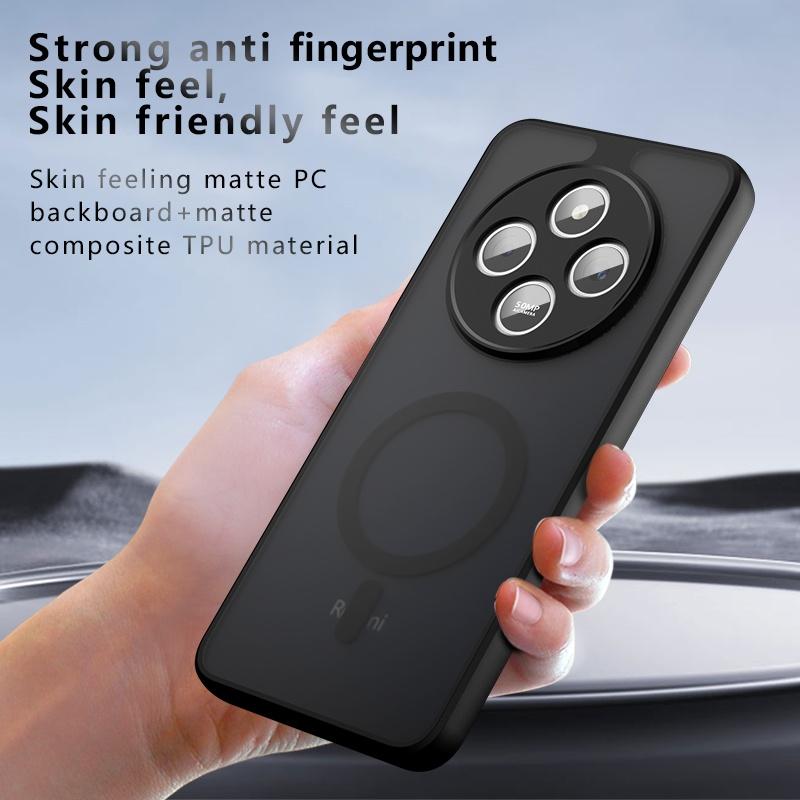 For Redmi 14C Case Matte Magsafe Drop-proof Built-in Airbag Corner Non-yellowing Material Soft Cover