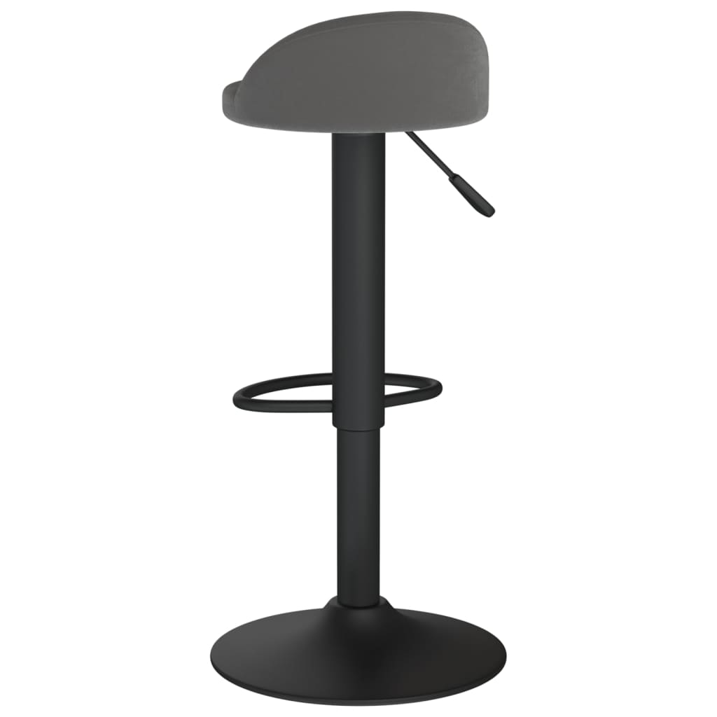 Vidaxl Stołki Barowe, 2 Szt., Ciemnoszare, Obite Aksamitem