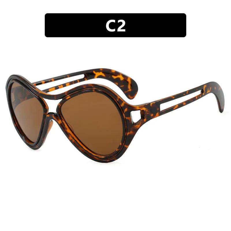 

Irregular Vintage Oversized Sunglasses Women For Men Luxurious Brand Style Designer Sun Glasses Punk Popular Big Frame Outdoor Use Eyeglasses